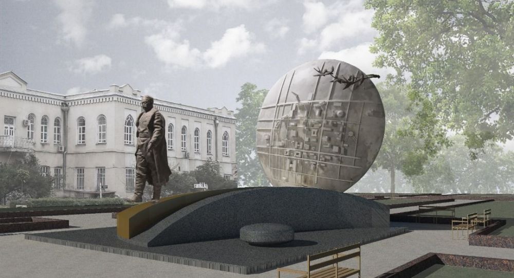 Эскиз постамента Бишкек баатыру, изготовленная скульптором Адилем Сейталиевым